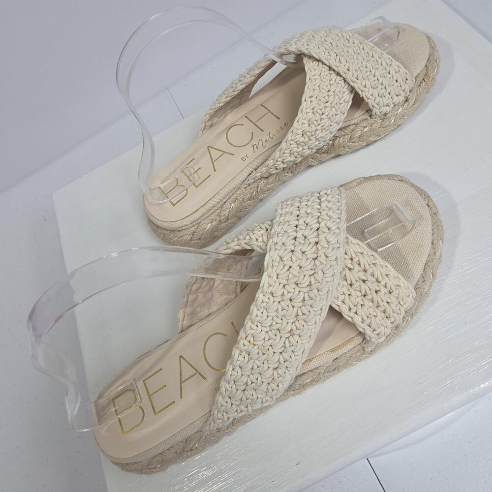 Beach By Matisse Sandals Womens Size 9 Beige Miami Woven Espadrille Slide - Picture 6 of 10